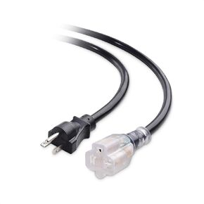 Cable Matters Outdoor Rated 12 AWG Heavy Duty 20 Amp Extension Cord 25 ft Power Cable with LED Light (NEMA 5-20P to NEMA 5-20R)