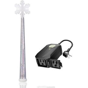 Wireless Control Outlet with Magic Wand, Wireless Switch for Christmas Tree and Decorative Indoor，Turn Your Tree Lights on and Off with a Simple Wave ，100ft RF Range