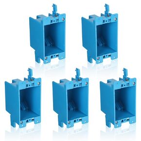 5pcs Single Gang Electrical Outlet Box, 4.25x2.24x2.67 Inch Switch Box Plastic Receptacle Outlet Box 1-Gang Power Outlet Box Extenders for Residential Commercial Old Job Applications