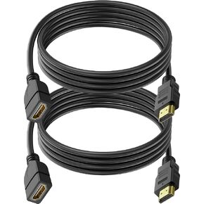 2 Pack HDMI Extension Cable 3 Feet High Speed HDMI Male to Female Adapter Cord 1080P HDMI Cable Extender Video Wire for for HDTV, Monitor, PC, Laptop, Projector