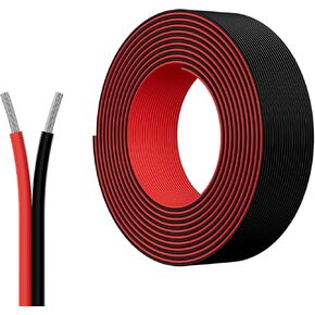 PAUTIX 65.6ft/20M Extension Cable Wire Cord,22AWG 3-pin Wire Cord for Single Color LED Strip Lights,COB/2835 Tape Lights,5V 12V 24V Low Voltage Extension,Red,Yellow,White