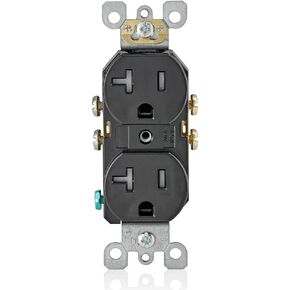 Leviton T5820-E, 20 Amp Tamper-Resistant Duplex Outlet, Black