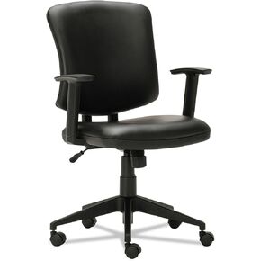 Alera ALETE4619 Bonded Leather Seat/Back Supports Up to 275 lbs., 20.9 in. to 29.6 in. Seat Height Everyday Task Stool - Black