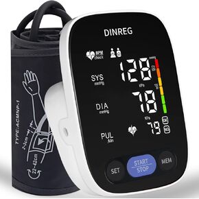 Blood Pressure Monitor Upper Arm for Home Use BP Machine with 2x99 Reading Memory Adjustable Arm Cuff 8.7"-16.5" Large Display with Voice Reporting LED Background Light
