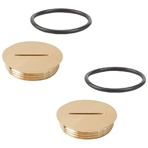 2 Pack 5249 Cap with O-Ring for Floor Box, Only Fits 5249 Single-Outlet, 1.75'' Width, 1.56'' OD, Replacement Brass Cap