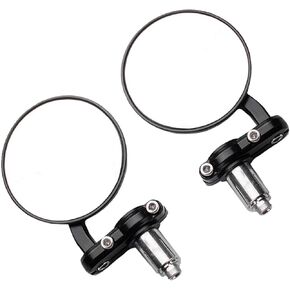 Universal Motorcycle Mirrors - 3 Inch Round Folding Bar End Side Mirror for Honda, Scooter, Suzuki, Yamaha, Kawasaki, Victory, Harley Davidson and More