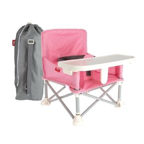 Nuby Easy Go Pop Up Foldable Booster Seat with Removable Tray and Travel Bag - Travel Floor and Booster Seat for Indoor/Outdoor Use - 3-Point Safety Adjustable Straps - 6+ Months, Safari