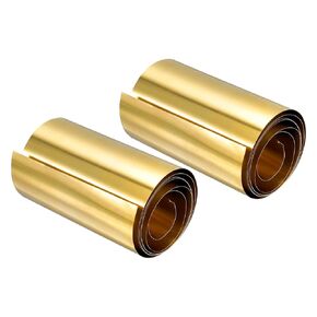 uxcell Brass Sheet Roll, 2Pcs 40" x 4" x 0.0016" H62 Metal Foil Plate for Crafts, Electrical Repairs, Industry