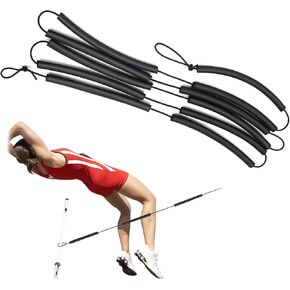 High Jump Training Equipment, 8.2ft Long High Jump Elastic Bungee Cord High Jump Training Equipment Elastic Crossbar, High Jump Elastic Bungee Cord for Beginners Teens Men Women（Black）