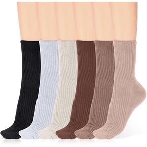 6Pairs Brown Socks Women Aesthetic Cute Athletic Soft Socks for Women Ankle Crew Stretch Neutral Socks