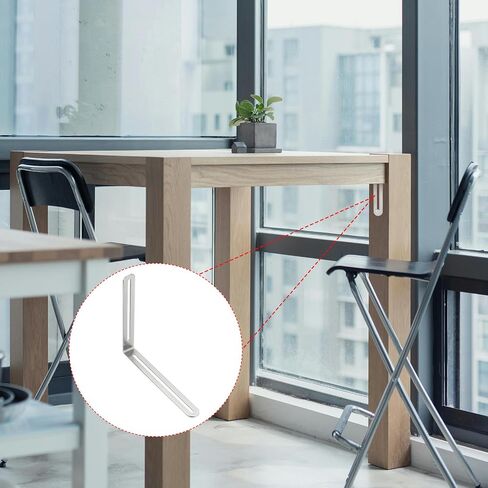PATIKIL 7 22/25" Adjustable L-Shape Corner Brace with Slot, 4 Pcs Slidable Slotted Joint Right Angle Bracket Metal Corner Connector Bracket for Wood Chair Furniture, Silver in Saudi Arabia