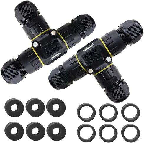 IP68 Waterproof Cable Connector 3-Channel 3-Poles, Outdoor Waterprrof Junction Box Connector,Ideal for 2 or 3 Pin Cables Ø4-12mm,Use for Outdoor Billboards,Tunnel Lights,Road Landscape Lights in Saudi Arabia