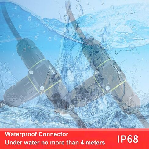 IP68 Waterproof Cable Connector 3-Channel 3-Poles, Outdoor Waterprrof Junction Box Connector,Ideal for 2 or 3 Pin Cables Ø4-12mm,Use for Outdoor Billboards,Tunnel Lights,Road Landscape Lights in Saudi Arabia
