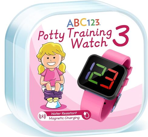 ABC123 Potty Training Watch 3 (2023 Edition) - Baby Reminder Water Resistant Timer for Toilet Training Kids & Toddler with Wireless Charging (Blue) in Saudi Arabia