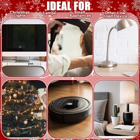 5 Pack Christmas Indoor Extension Cord 6 ft Extension Cord Outdoor with Safety Cap 3 Outlet 16gauge 2 Prong Polarized Outlets for Home Christmas Tree String Lights Decor Connect Extend (Green) in Kuwait