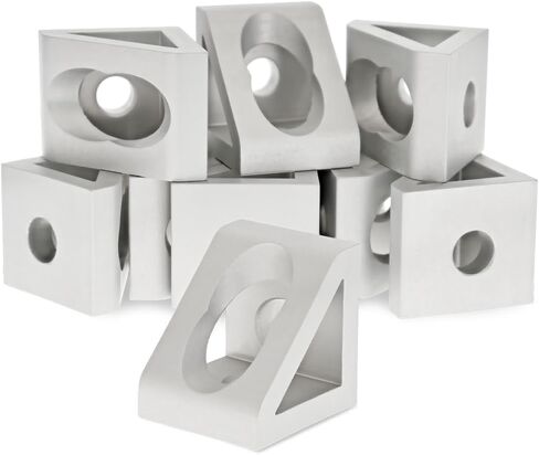 8020, 4132, 10 Series, 2 Hole Aluminum Inside Corner Gusset L Bracket for 80/20 Extruded Aluminum Extrusion Heavy Duty Angle Bracket (Clear Anodize, 10) in Saudi Arabia