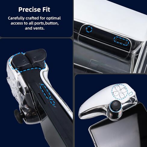 Protective Cover Compatible with PS Portal, Clear Hard Cover Shell All-Round Skin with Kickstand and 2 Thumb Grip Caps Compatible with Playstation Portal Remote Player Controller Accessories in Kuwait