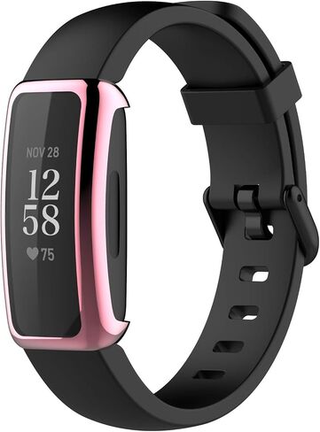 حافظة BabyValley متوافقة مع Fitbit Inspire 2/Inspire 3، واقي شاشة بتغطية كاملة، غطاء واقٍ ناعم مطلي بمادة TPU لهاتف Inspire 3/Inspire 2 (ذهبي وردي) in Kuwait