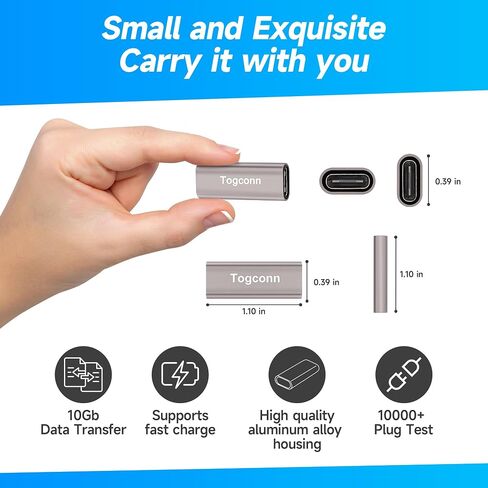 محول USB C إلى USB 3.0 (2 حزمة)، محول USB من النوع C (أنثى) إلى USB A (أنثى)، موصل تمديد USB عالي السرعة ثنائي الاتجاه يدعم الشحن ومزامنة البيانات in Kuwait