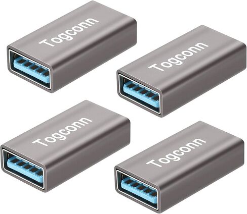 محول USB C إلى USB 3.0 (2 حزمة)، محول USB من النوع C (أنثى) إلى USB A (أنثى)، موصل تمديد USB عالي السرعة ثنائي الاتجاه يدعم الشحن ومزامنة البيانات in Kuwait