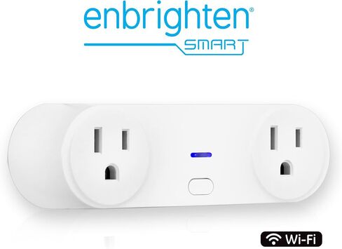 Enbrighten, White, Wi-Fi Smart Light Switch, Indoor Oval Plug-in, 2-Grounded Outlet, Simultaneous Control, No Hub Required, 51253 in Saudi Arabia
