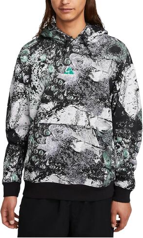 بلوفر بغطاء للرأس من الصوف من Nike ACG Therma-FIT Tuff للبالغين للجنسين (قياسي، كبير، رمادي داكن/أسود/أبيض قمة) in Saudi Arabia