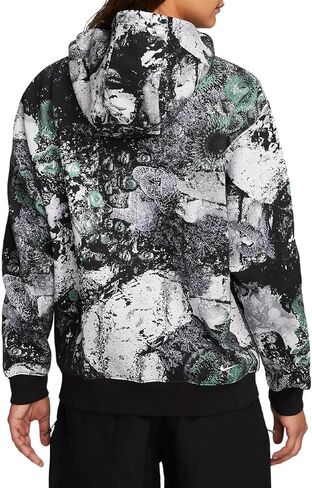 بلوفر بغطاء للرأس من الصوف من Nike ACG Therma-FIT Tuff للبالغين للجنسين (قياسي، كبير، رمادي داكن/أسود/أبيض قمة) in Saudi Arabia