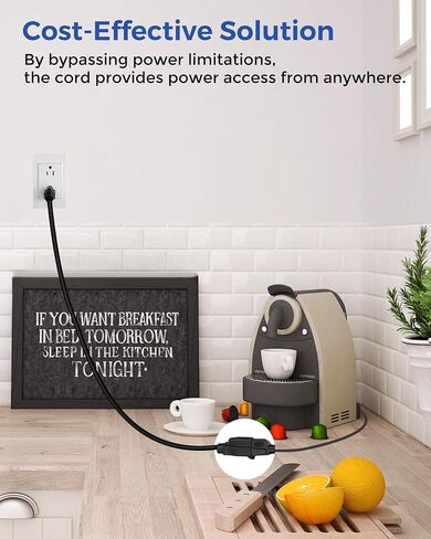 2-Pack Outdoor Extension Cord 6FT, 16/3 SJTW Durable Power Cable for Indoor and Outside Use, 3 Prong Grounded Outlets, for Halloween, Christmas Decor and Lights, Black, ETL Listed B02ECP206 in Saudi Arabia