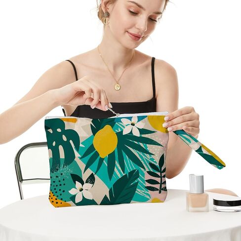 Wet Bag Diaper Bag Organizing Pouches Waterproof Wet Bag for Swimsuit Cloth Baby Diaper Toiletries Beach Traveling Large Makeup Bag, Palm Leaves Tropical Boho Palm Botanical Prints in Kuwait