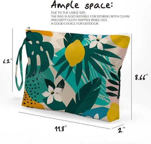 Wet Bag Diaper Bag Organizing Pouches Waterproof Wet Bag for Swimsuit Cloth Baby Diaper Toiletries Beach Traveling Large Makeup Bag, Palm Leaves Tropical Boho Palm Botanical Prints in Kuwait