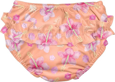 i play. Toddler Girls' Ruffle Snap Reusable Absorbent Swim Diaper, Aqua Coral Reef, 4T in Kuwait