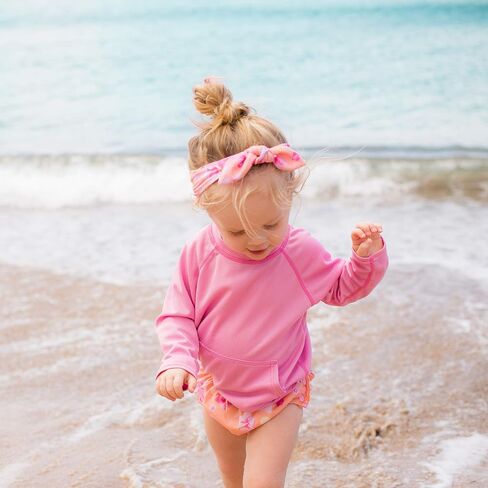 i play. Toddler Girls' Ruffle Snap Reusable Absorbent Swim Diaper, Aqua Coral Reef, 4T in Kuwait