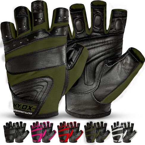 WYOX Weight Lifting Gloves for Gym Fitness Workout – Anti-Slip Padded Palm, Gym Gloves for Women & Men, Half Finger Exercise Gloves for Bodybuilding, Cycling, Rowing & Climbing Workout Equipment in Kuwait