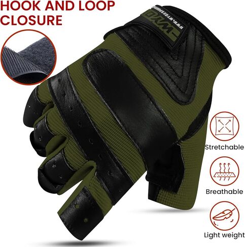 WYOX Weight Lifting Gloves for Gym Fitness Workout – Anti-Slip Padded Palm, Gym Gloves for Women & Men, Half Finger Exercise Gloves for Bodybuilding, Cycling, Rowing & Climbing Workout Equipment in Kuwait