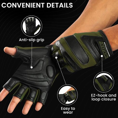 WYOX Weight Lifting Gloves for Gym Fitness Workout – Anti-Slip Padded Palm, Gym Gloves for Women & Men, Half Finger Exercise Gloves for Bodybuilding, Cycling, Rowing & Climbing Workout Equipment in Kuwait