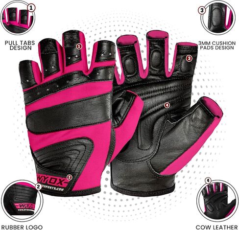 WYOX Weight Lifting Gloves for Gym Fitness Workout – Anti-Slip Padded Palm, Gym Gloves for Women & Men, Half Finger Exercise Gloves for Bodybuilding, Cycling, Rowing & Climbing Workout Equipment in Kuwait