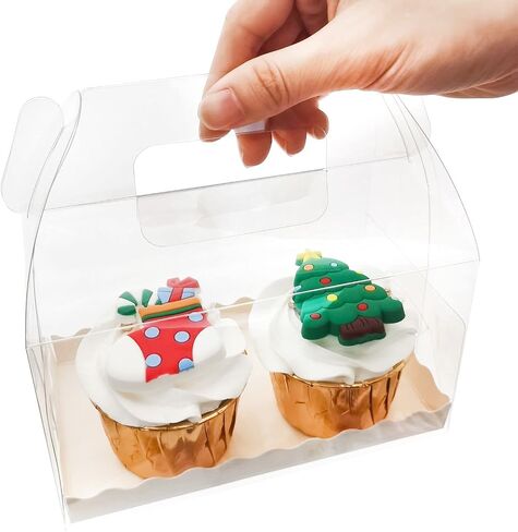 LASOA Mother's Day Clear Bakery Boxes Gift Boxes with Cardboard Portable Cake Boxes for Pastry Treat Dessert Cookies Birthday Party Favor Thanksgiving,15Pack, 7.1x2.6x2.6 Inches in Saudi Arabia
