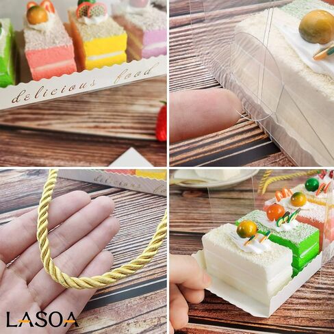 LASOA Mother's Day Clear Bakery Boxes Gift Boxes with Cardboard Portable Cake Boxes for Pastry Treat Dessert Cookies Birthday Party Favor Thanksgiving,15Pack, 7.1x2.6x2.6 Inches in Saudi Arabia