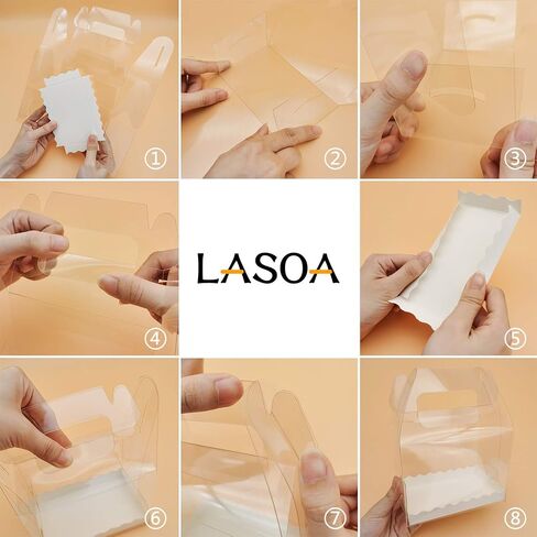LASOA Mother's Day Clear Bakery Boxes Gift Boxes with Cardboard Portable Cake Boxes for Pastry Treat Dessert Cookies Birthday Party Favor Thanksgiving,15Pack, 7.1x2.6x2.6 Inches in Saudi Arabia