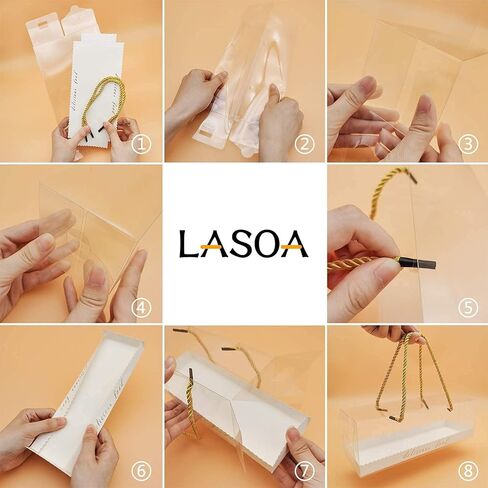 LASOA Mother's Day Clear Bakery Boxes Gift Boxes with Cardboard Portable Cake Boxes for Pastry Treat Dessert Cookies Birthday Party Favor Thanksgiving,15Pack, 7.1x2.6x2.6 Inches in Saudi Arabia