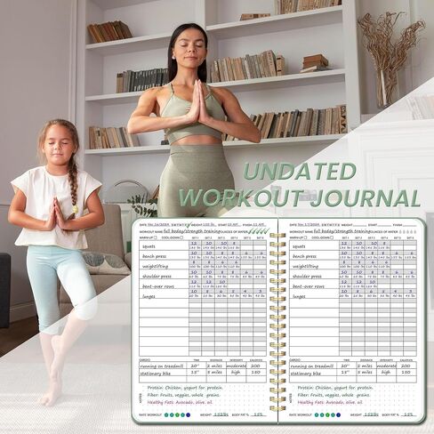 Workout Journal Fitness Planner for Men & Women - Undated Workout Log Book, Workout Tracker, Gym Exercise Calendar Notebook, 6.3"X8.4", Pink in Saudi Arabia