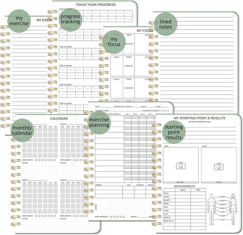 Workout Journal Fitness Planner for Men & Women - Undated Workout Log Book, Workout Tracker, Gym Exercise Calendar Notebook, 6.3"X8.4", Pink in Saudi Arabia