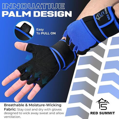 Weight Lifting Gym Gloves for Men & Women, Workout Exercise Gloves with Wrist Support & Anti-Slip Palm for Hanging, Rowing, Pullups, Bodybuilding, Powerlifting & Calisthenics in Saudi Arabia