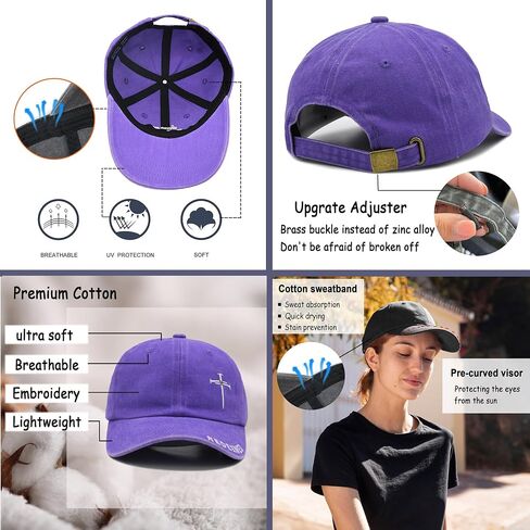 Cross Jesus Hat with Gifts Box, Embroidered Religious Baseball Cap, Christian Gifts for Men Women in Saudi Arabia