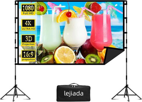 شاشة عرض وحامل، شاشة عرض سوداء من lejiada مع حامل شاشة أفلام محمولة قابلة للطي مع حقيبة حمل للمسرح المنزلي الداخلي والخارجي والسينما في الفناء الخلفي in Saudi Arabia