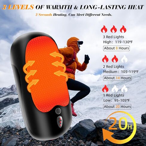 2024 تدفئة اليد القابلة لإعادة الشحن، 6000 مللي أمبير في الساعة تدفئة اليد الكهربائية 2 حزمة، 20 ساعة حرارة آمنة طويلة، محمول USB سخان اليد تدفئة العلاج هدية عظيمة لعيد الميلاد، في الهواء الطلق، الصيد، الغولف، التخييم الرجال النساء in Kuwait
