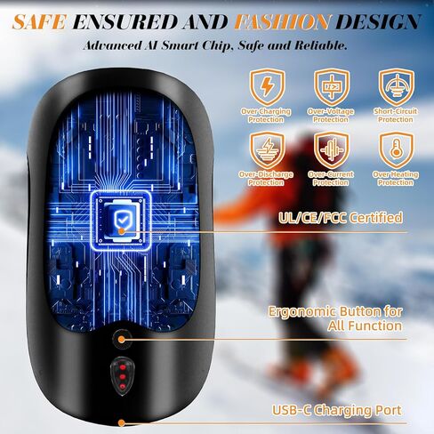 2024 تدفئة اليد القابلة لإعادة الشحن، 6000 مللي أمبير في الساعة تدفئة اليد الكهربائية 2 حزمة، 20 ساعة حرارة آمنة طويلة، محمول USB سخان اليد تدفئة العلاج هدية عظيمة لعيد الميلاد، في الهواء الطلق، الصيد، الغولف، التخييم الرجال النساء in Kuwait