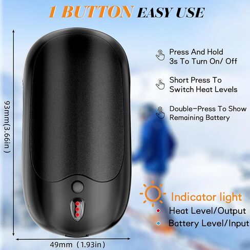 2024 تدفئة اليد القابلة لإعادة الشحن، 6000 مللي أمبير في الساعة تدفئة اليد الكهربائية 2 حزمة، 20 ساعة حرارة آمنة طويلة، محمول USB سخان اليد تدفئة العلاج هدية عظيمة لعيد الميلاد، في الهواء الطلق، الصيد، الغولف، التخييم الرجال النساء in Kuwait