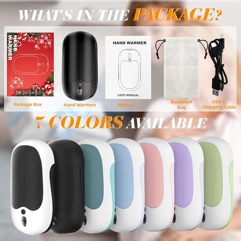 2024 تدفئة اليد القابلة لإعادة الشحن، 6000 مللي أمبير في الساعة تدفئة اليد الكهربائية 2 حزمة، 20 ساعة حرارة آمنة طويلة، محمول USB سخان اليد تدفئة العلاج هدية عظيمة لعيد الميلاد، في الهواء الطلق، الصيد، الغولف، التخييم الرجال النساء in Kuwait