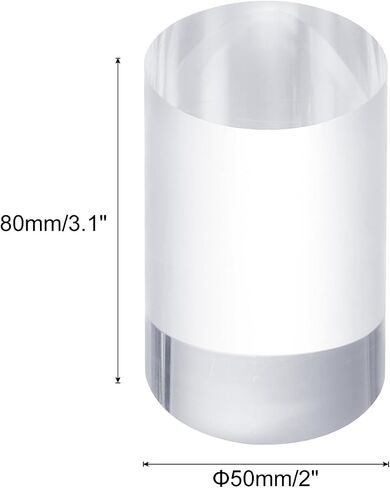 uxcell Acrylic Cylinder Display Blocks, 50 x 80 mm/2" x 3.1" Clear Jewelry Display Base Polished Cube Riser Stand Display Holder Base for Ring Jewelry Cosmetics in Kuwait